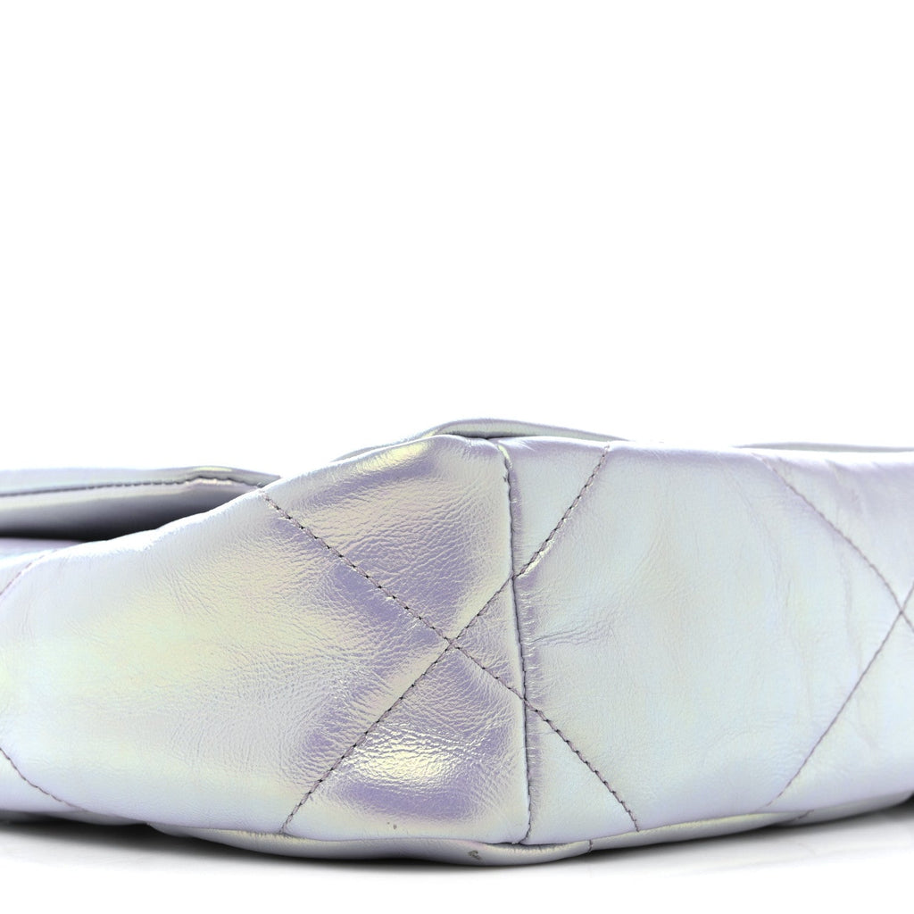 Iridescent Calfskin Quilted Medium Chanel 19 Flap Light Purple Blue