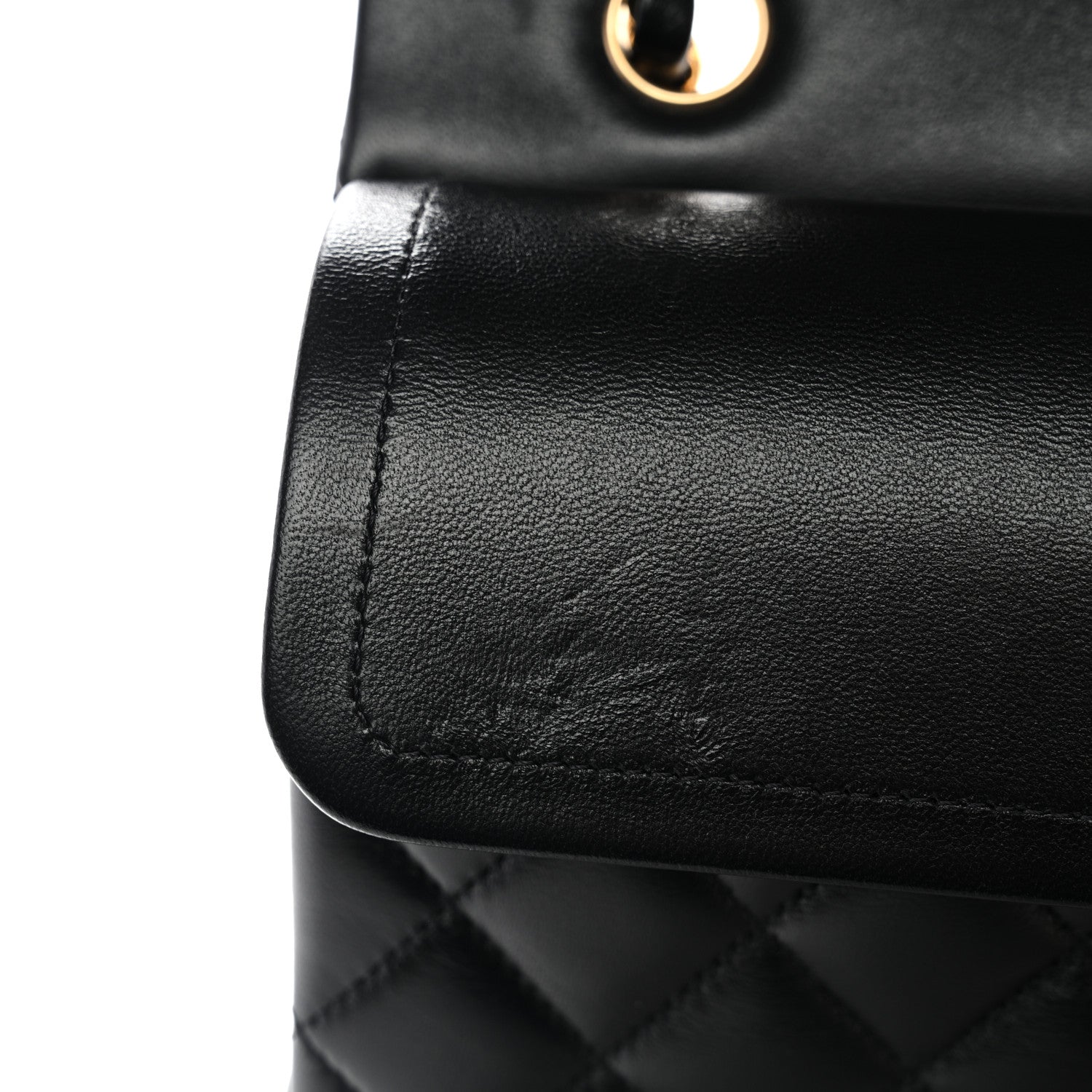Lambskin Quilted Small Double Flap Black