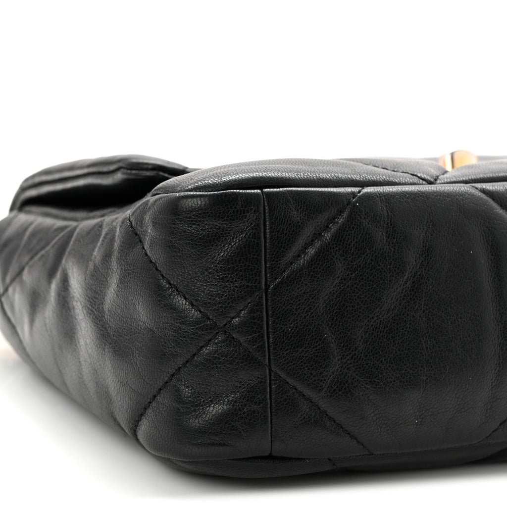 Goatskin Quilted Medium Chanel 19 Flap Black