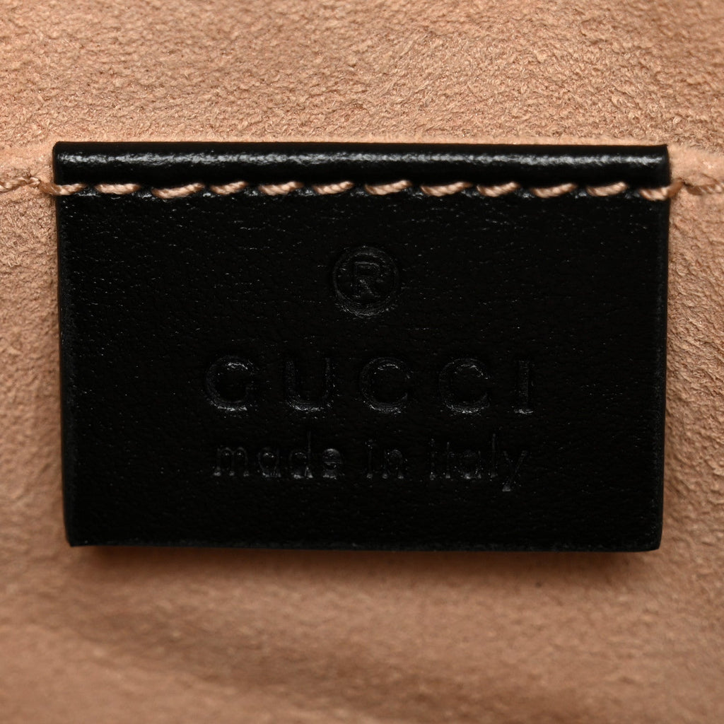 Calfskin Matelasse Mini GG Marmont Chain Shoulder Bag Black