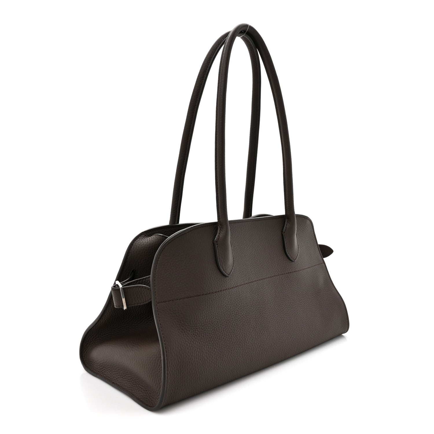 Grained Calfskin Margaux Shoulder 12 Deep Brown