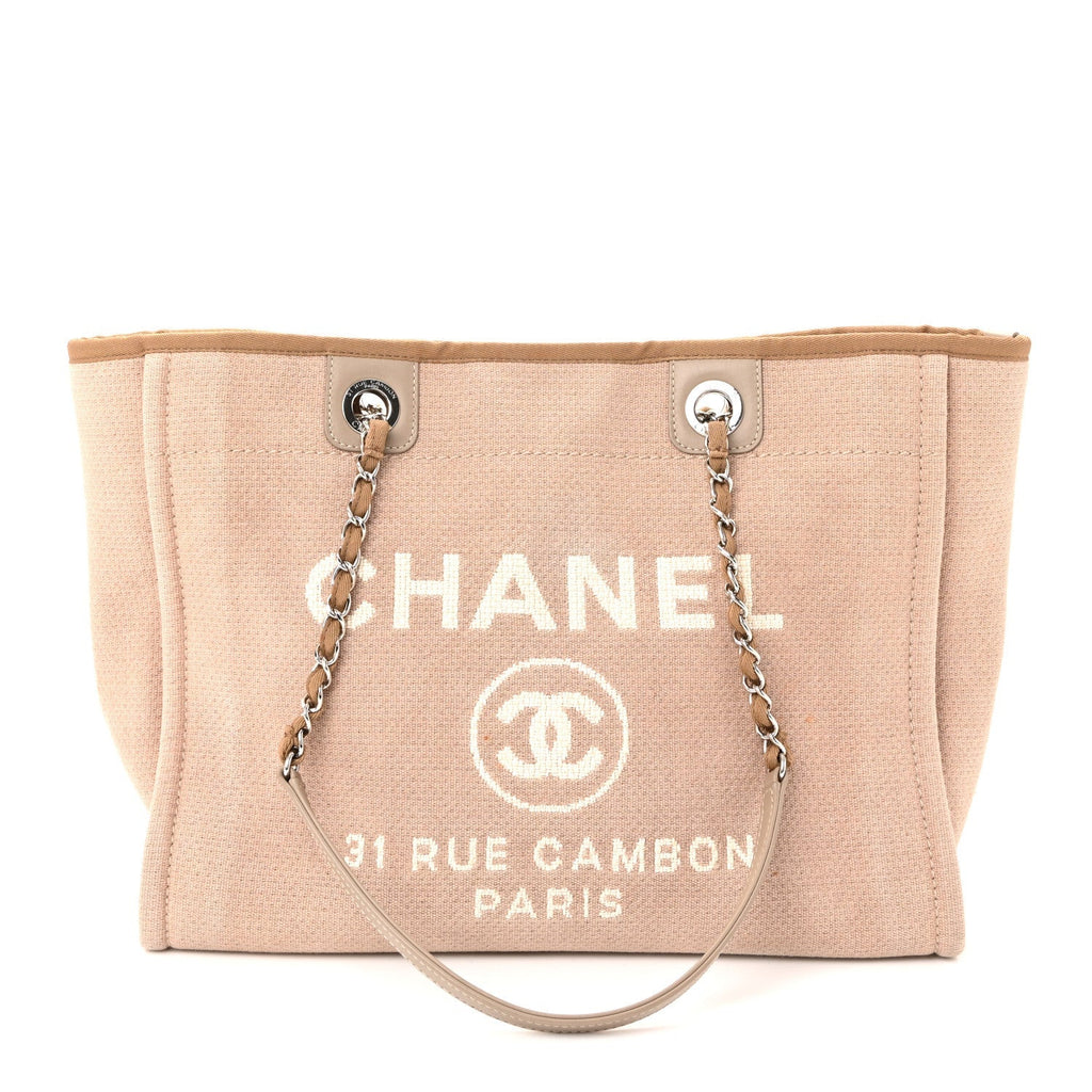 Mixed Fibers Small Deauville Tote Beige
