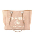 Mixed Fibers Small Deauville Tote Beige