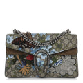 GG Supreme Monogram Blooms Print Embroidered Small Dionysus Shoulder Bag Blue Taupe