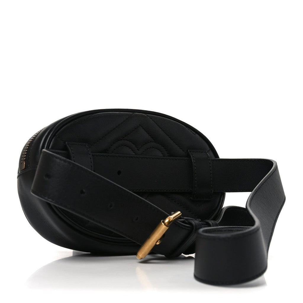 Calfskin Matelasse GG Marmont Belt Bag 85 34 Black