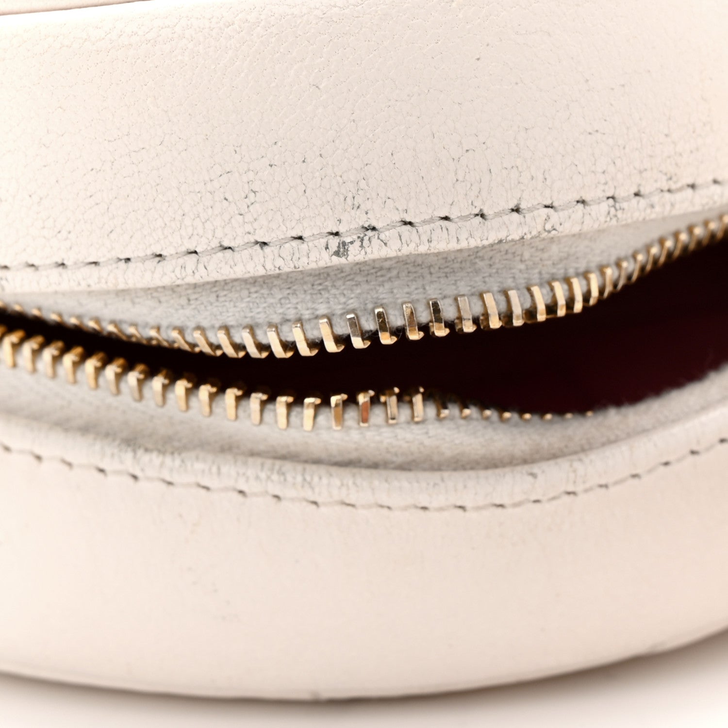 Shiny Goatskin Quilted Chanel 19 Round Clutch With Chain White
