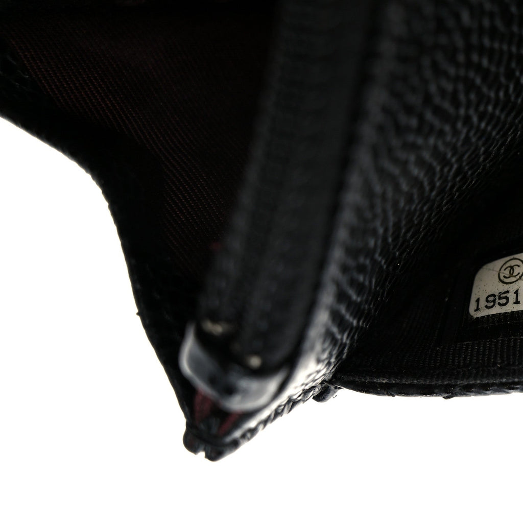 Caviar Quilted Wallet on Chain WOC Black