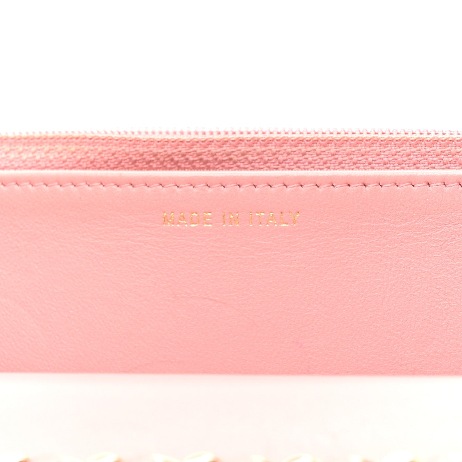 Lambskin Chevron Quilted Trendy CC Wallet On Chain WOC Pink