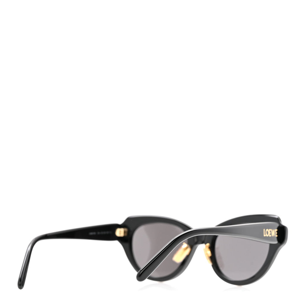 Acetate Cat Eye Swan Slim Sunglasses LW40178F Black