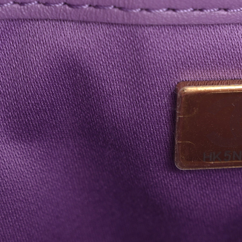 Suede Quilted Mini Chanel 25 Handbag Purple
