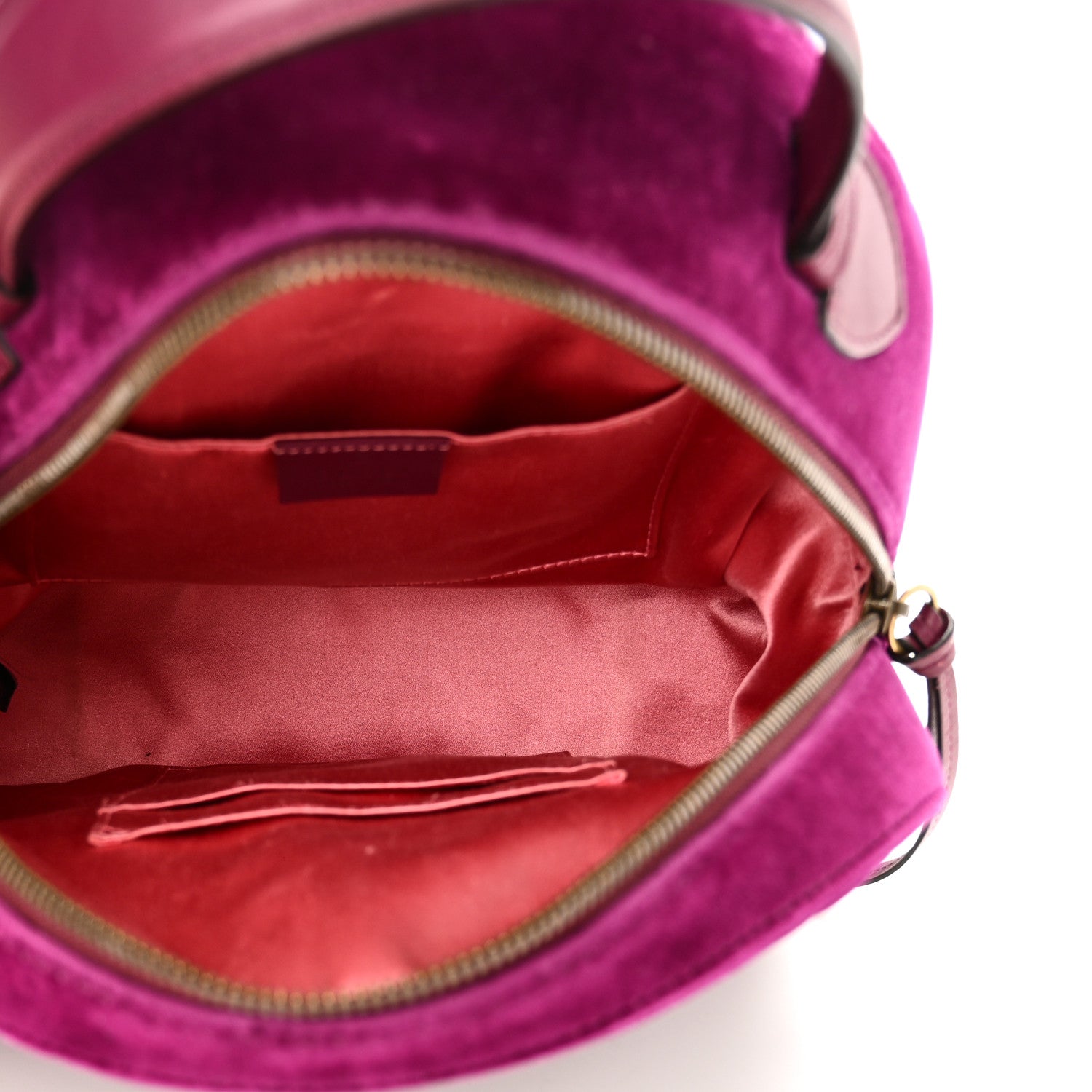 Velvet Matelasse GG Marmont Dome Backpack Fuchsia Violet Cyclamen