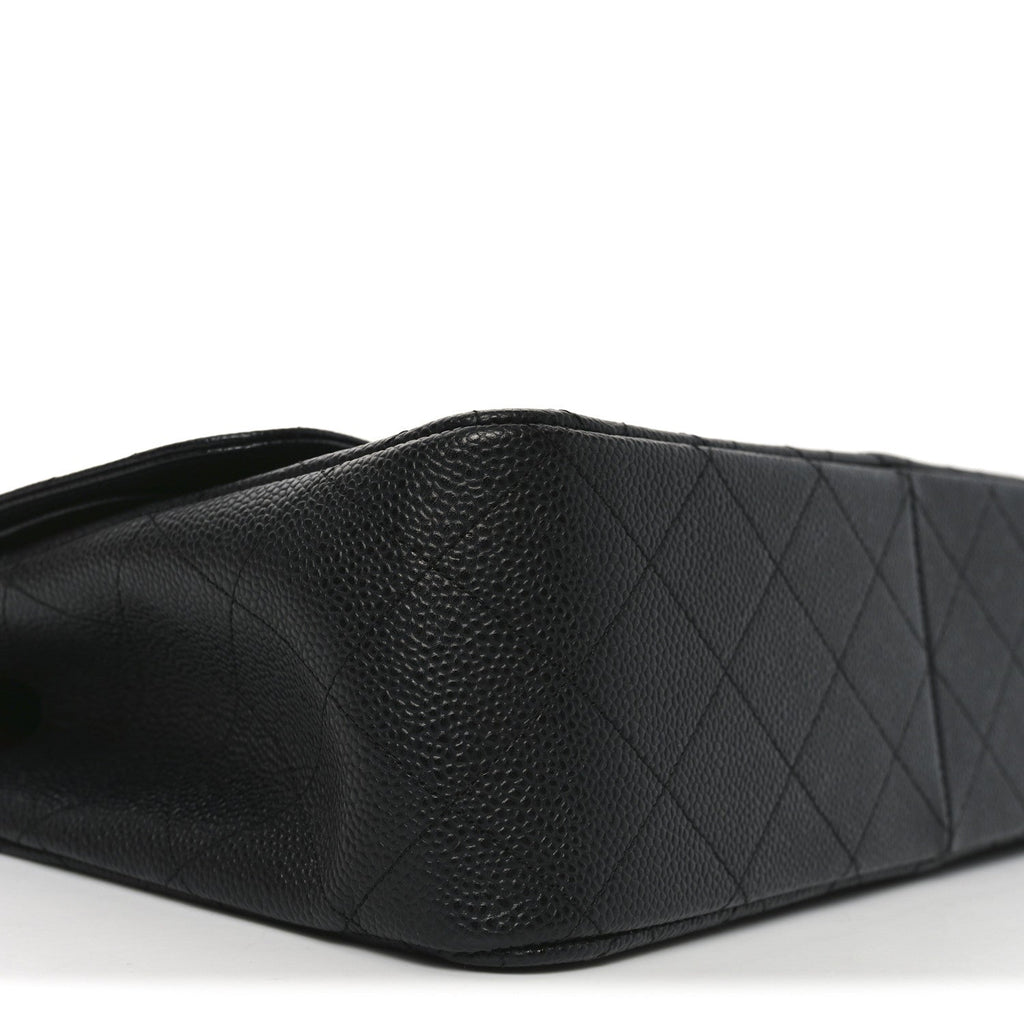 Caviar Quilted Jumbo Double Flap Black