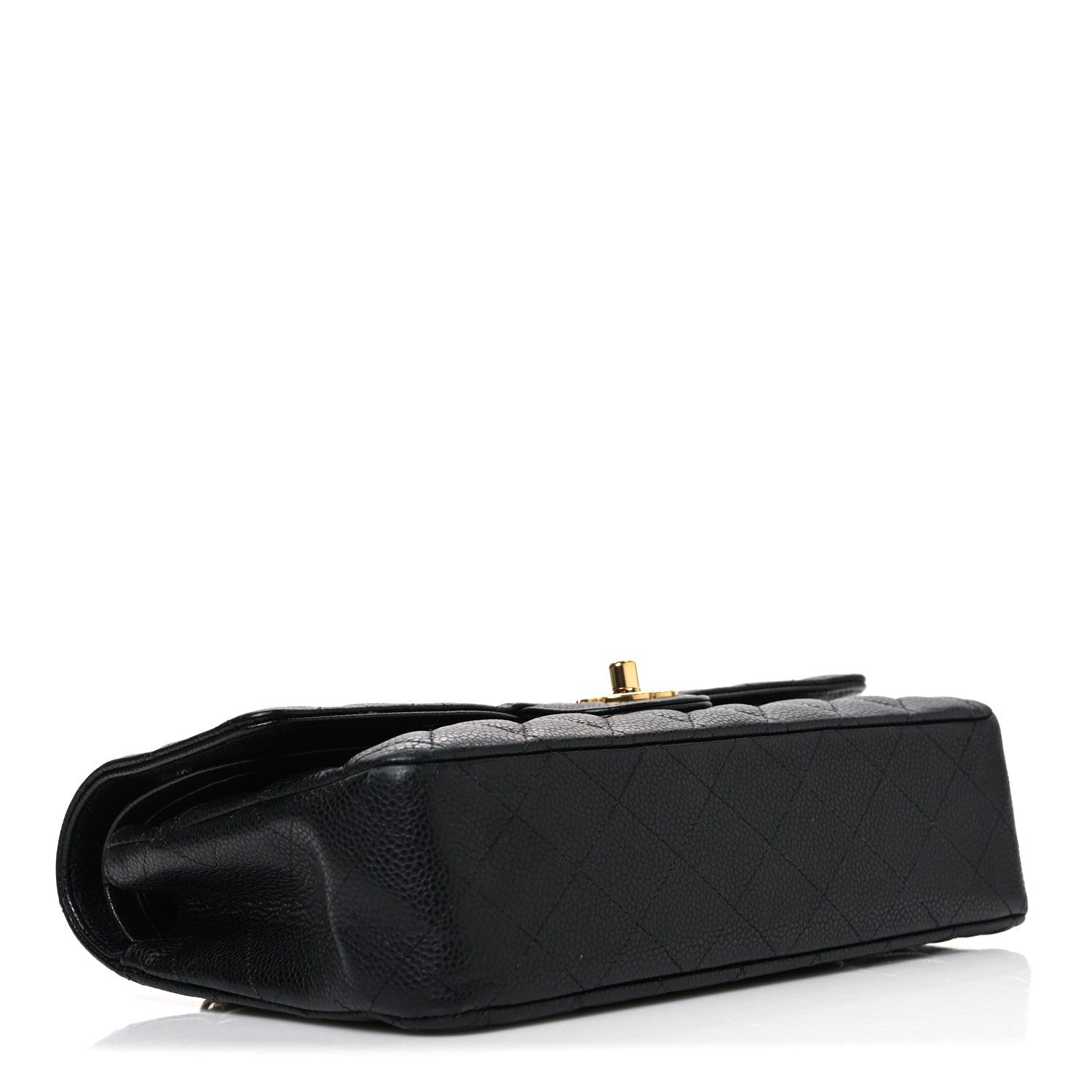 Caviar Quilted Medium Double Flap Black