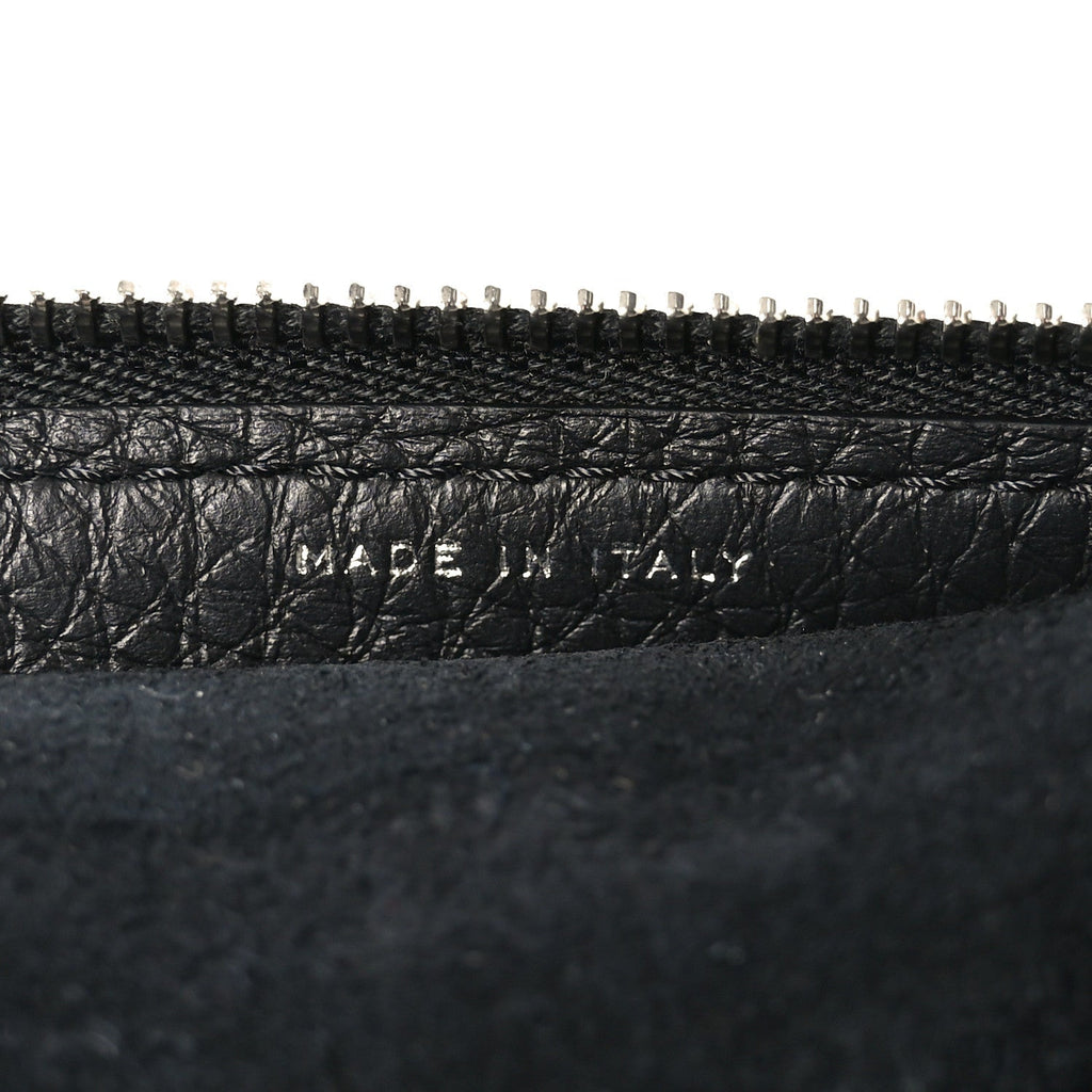Grained Calfskin Large Slouchy Banana Bag Black