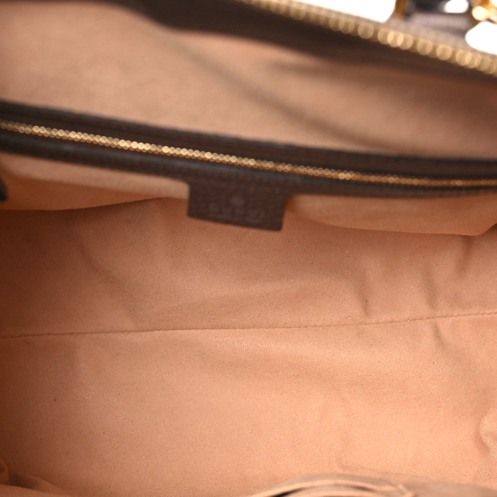 GG Supreme Monogram Web Medium Ophidia Tote Bag Brown