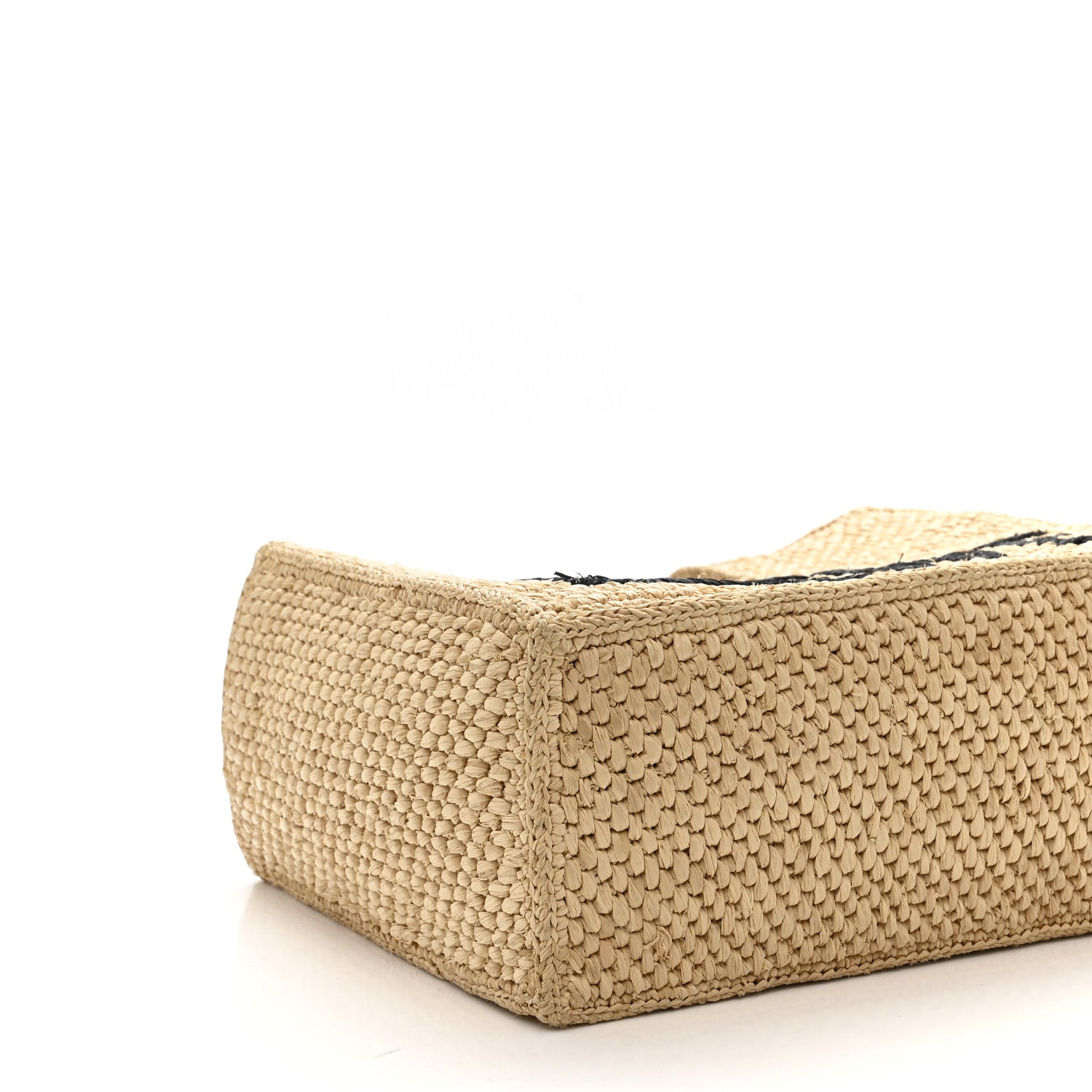 X PAULA'S IBIZA Raffia Font Tote Natural Tan