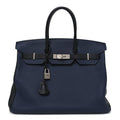 Togo Bi-Color Horseshoe Birkin 35 Bleu Nuit Black