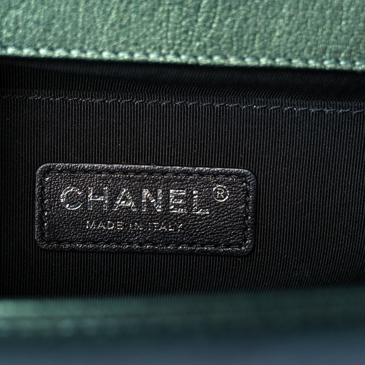 Iridescent Goatskin Quilted Medium Boy Flap Green