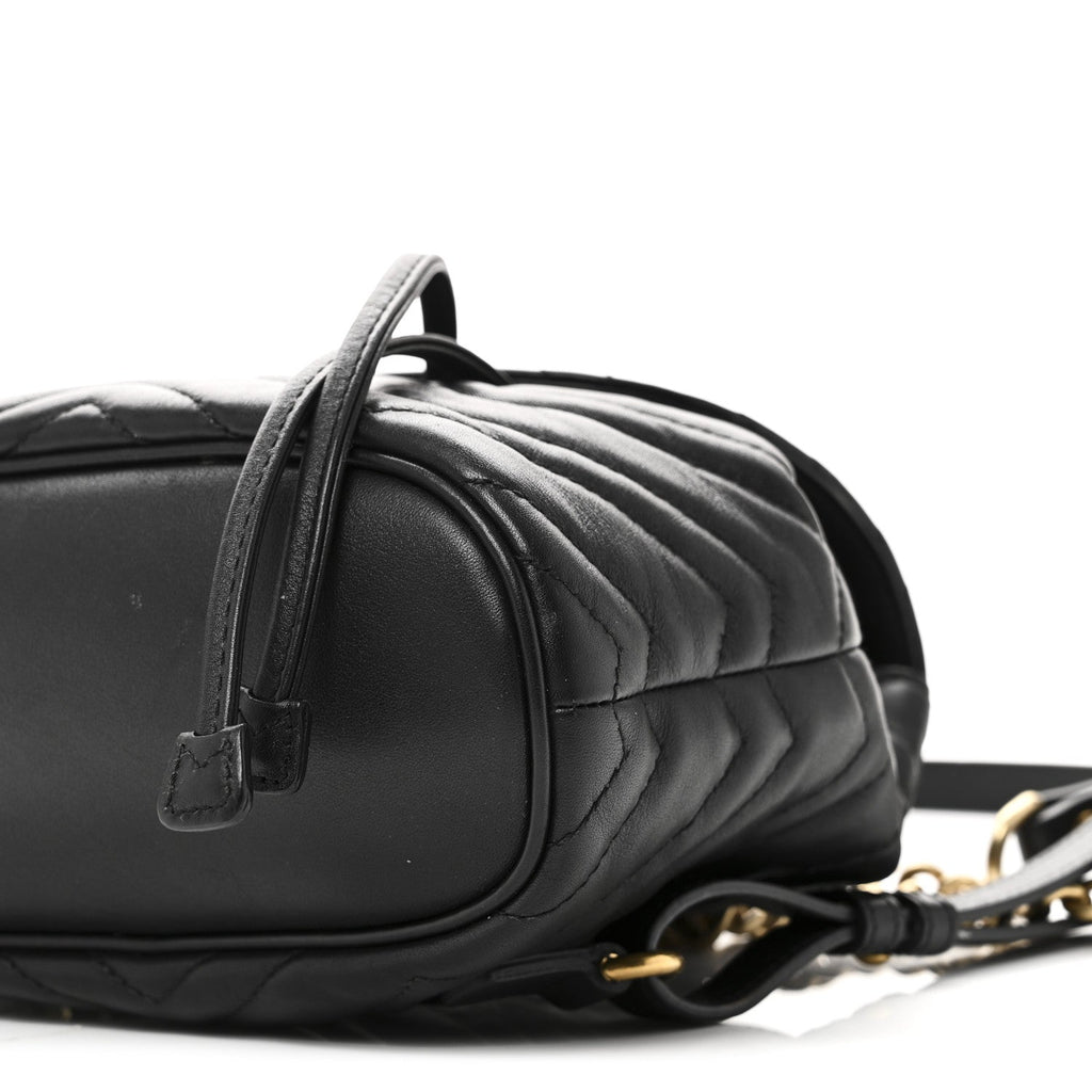 Calfskin Matelasse GG Marmont Flap Backpack Black