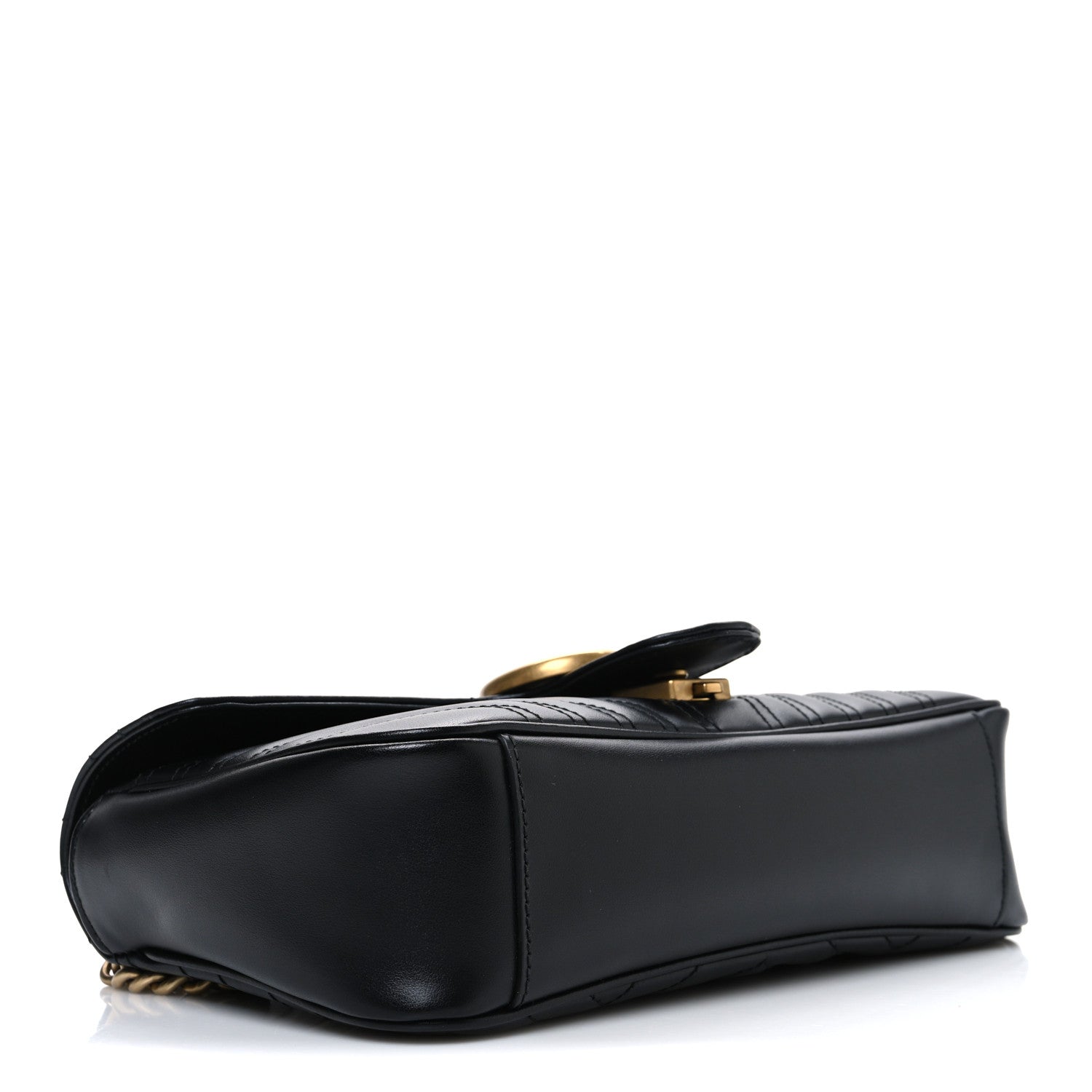 Calfskin Matelasse Small GG Marmont Shoulder Bag Black