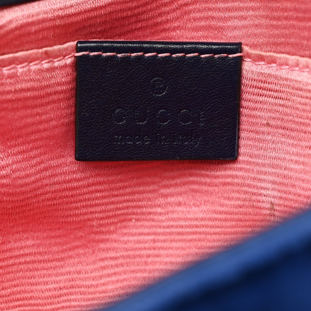 Velvet Matelasse Mini GG Marmont Shoulder Bag Cobalt Blue