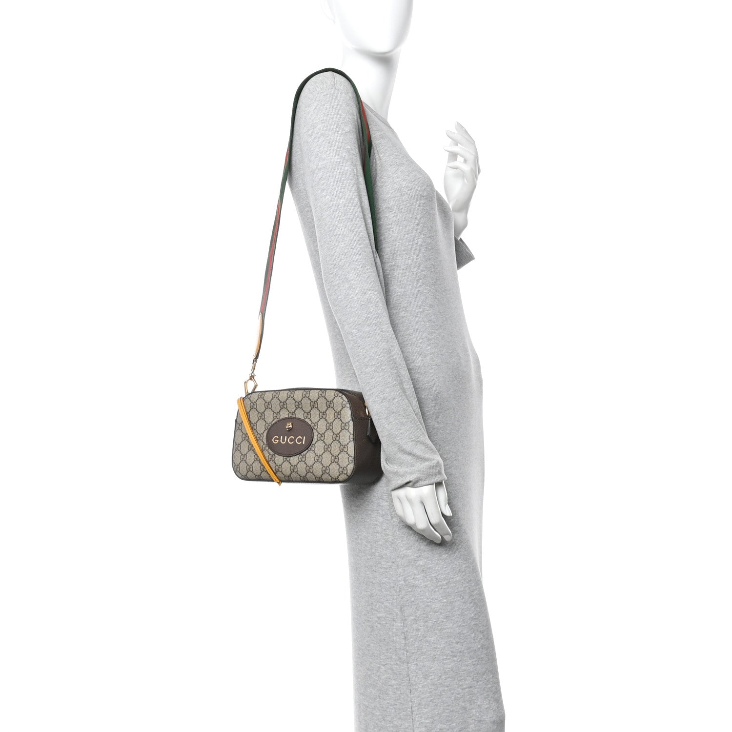 GG Supreme Monogram Web Neo Vintage Shoulder Bag Beige New Acero Crop