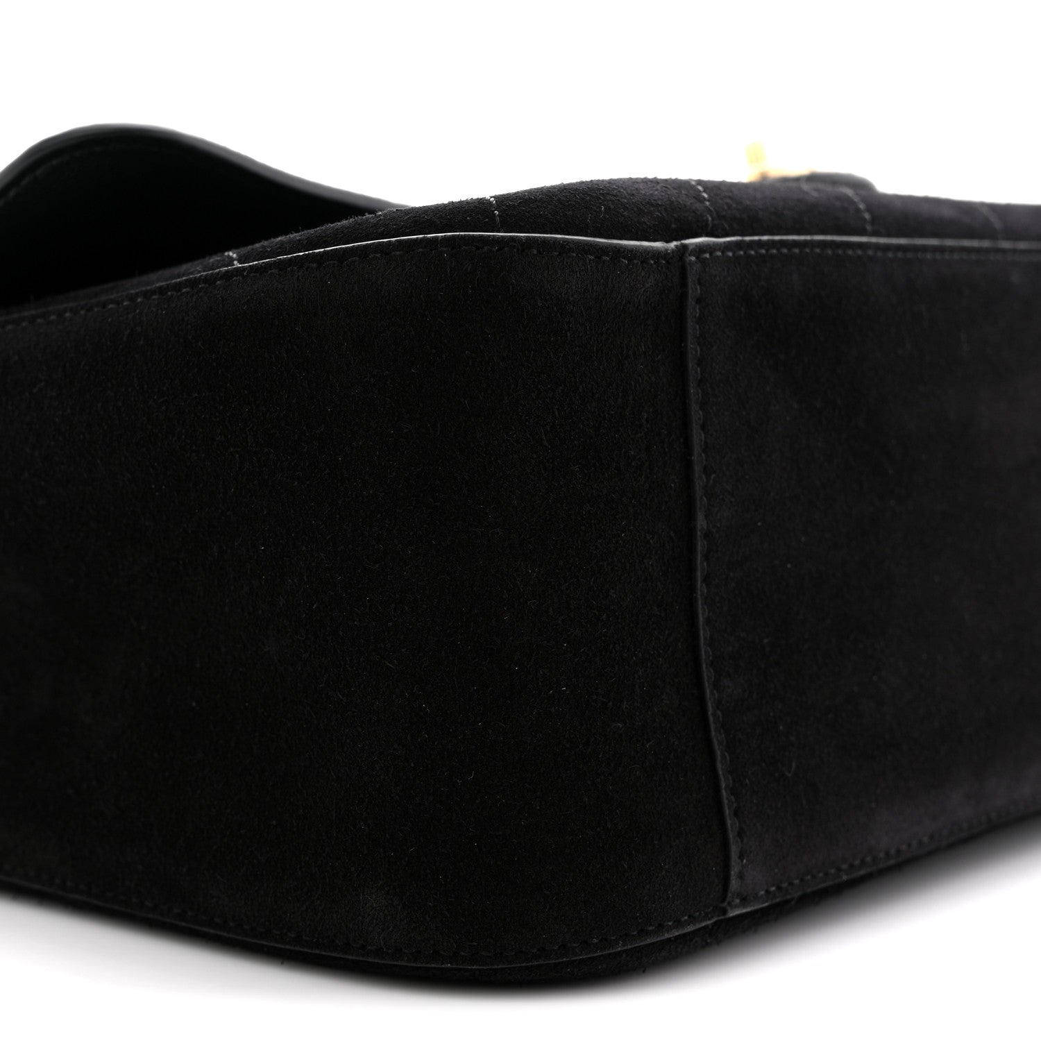 Suede Calfskin Small Souplissimo Maxi Flap Black