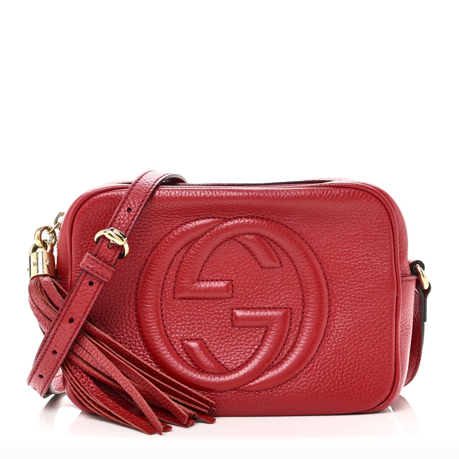 Pebbled Calfskin Small Soho Disco Bag Tabasco Red