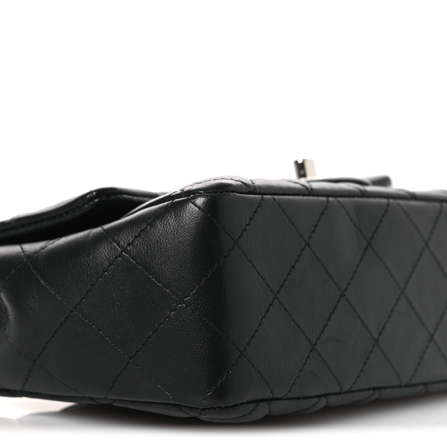 Lambskin Quilted Mini Rectangular Flap Black