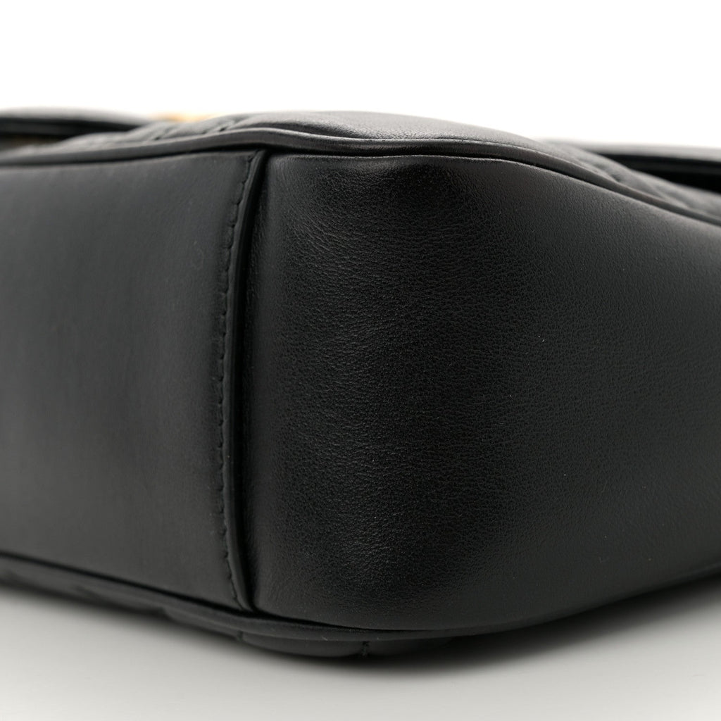 Calfskin Matelasse Small GG Marmont Shoulder Bag Black
