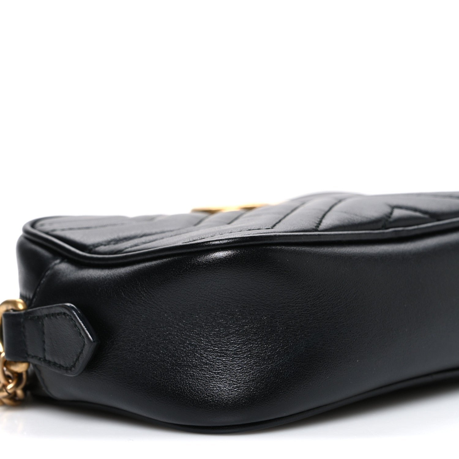 Calfskin Matelasse Mini GG Marmont Chain Shoulder Bag Black