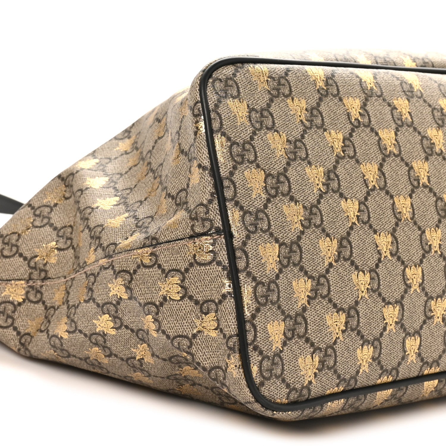Soft GG Supreme Monogram Bees Medium Crossbody Tote Beige Oro Black