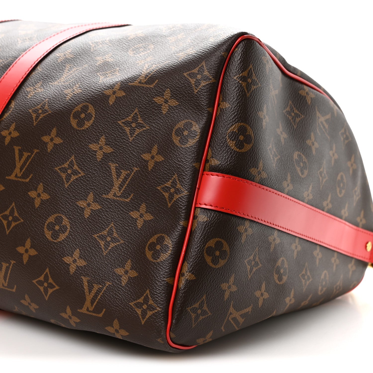 Calfskin Monogram Keepall Bandouliere 50 Coquelicot