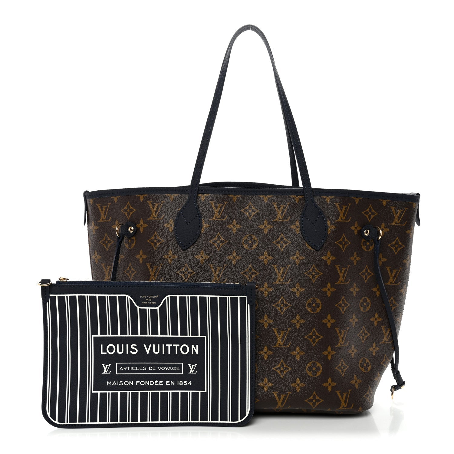 Monogram Calfskin Neo Neverfull Inside Out MM Navy