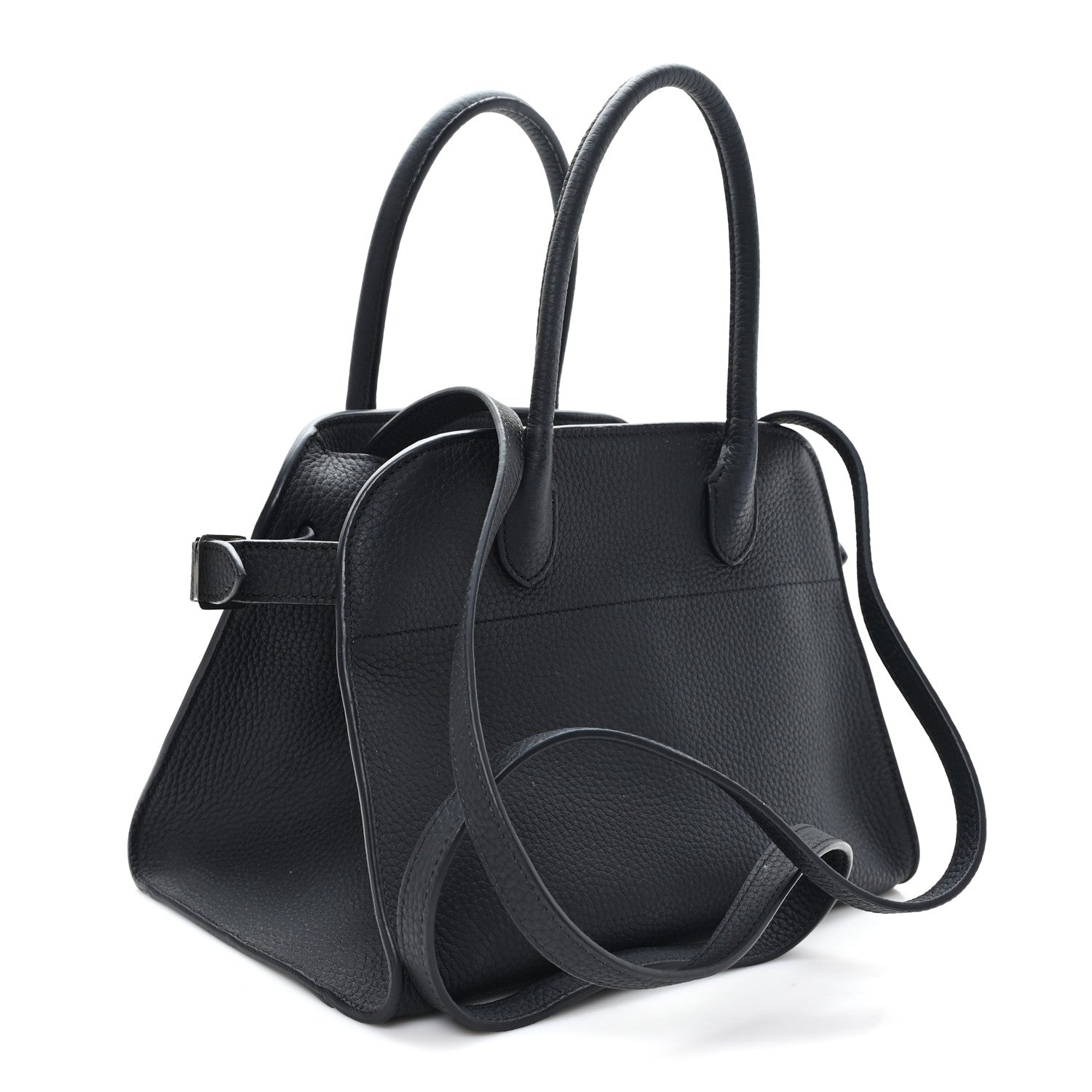 Grained Calfskin Soft Margaux 10 Bag Black