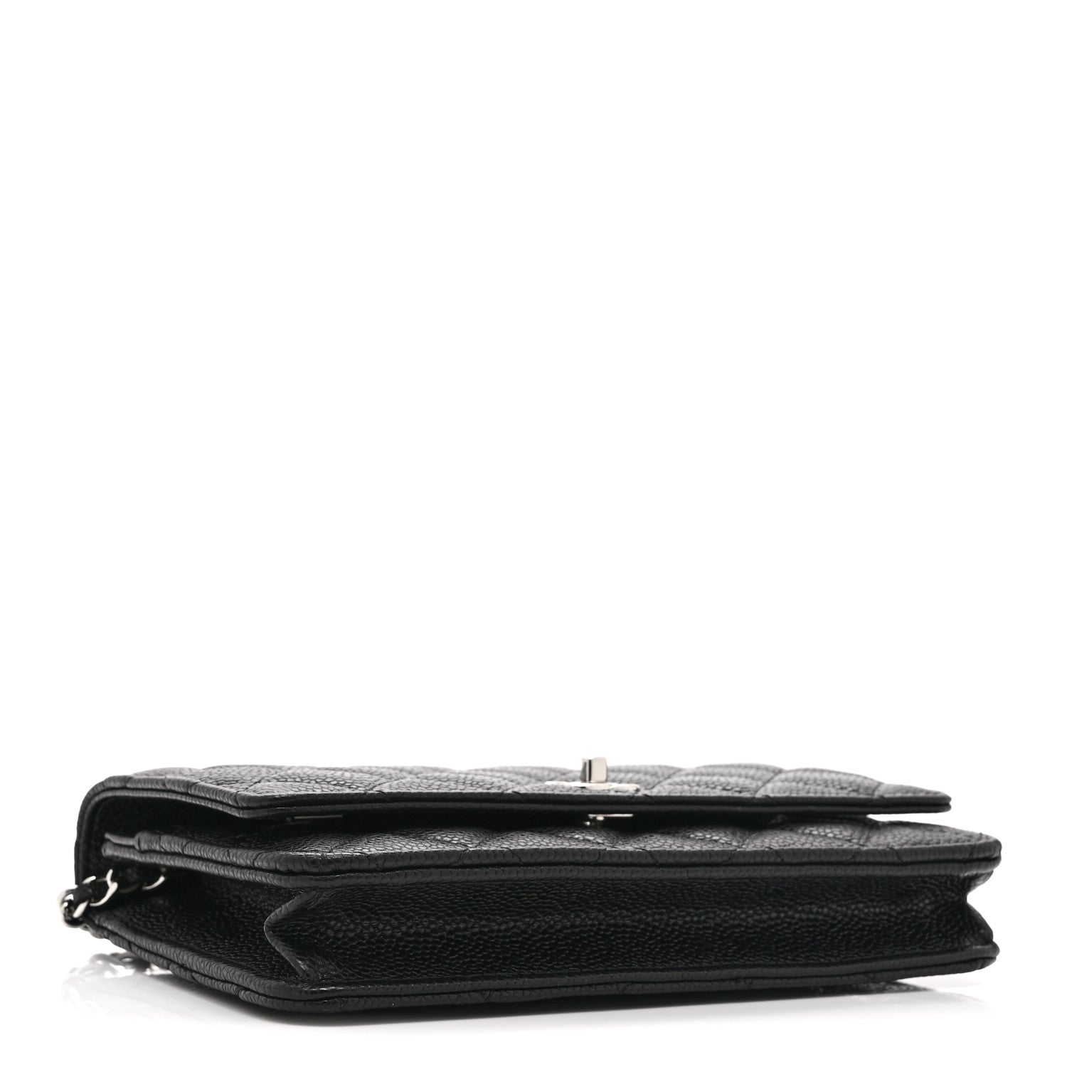 Caviar Quilted CC Turnlock Wallet On Chain WOC Black
