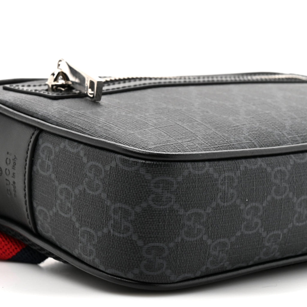 Soft GG Supreme Monogram Web Belt Bag Black Grey