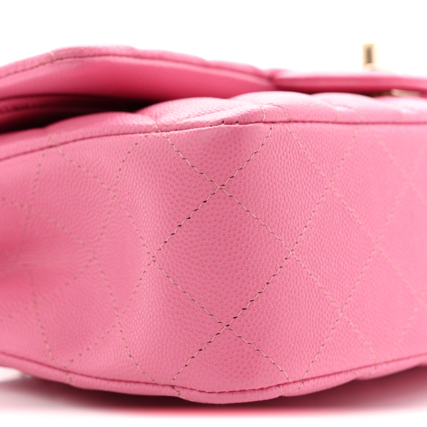 Caviar Quilted Medium Double Flap Pink