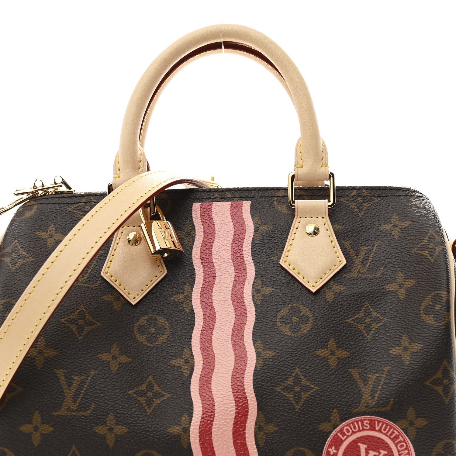 Mon Monogram Speedy Bandouliere 25 Light Pink Sari Red