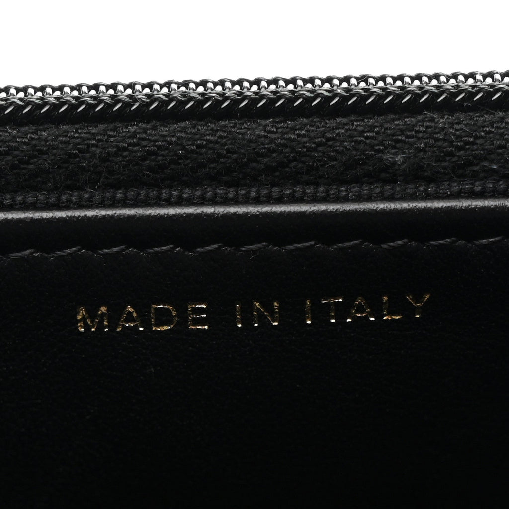 Lambskin Resin Quilted Wallet On Chain WOC Black