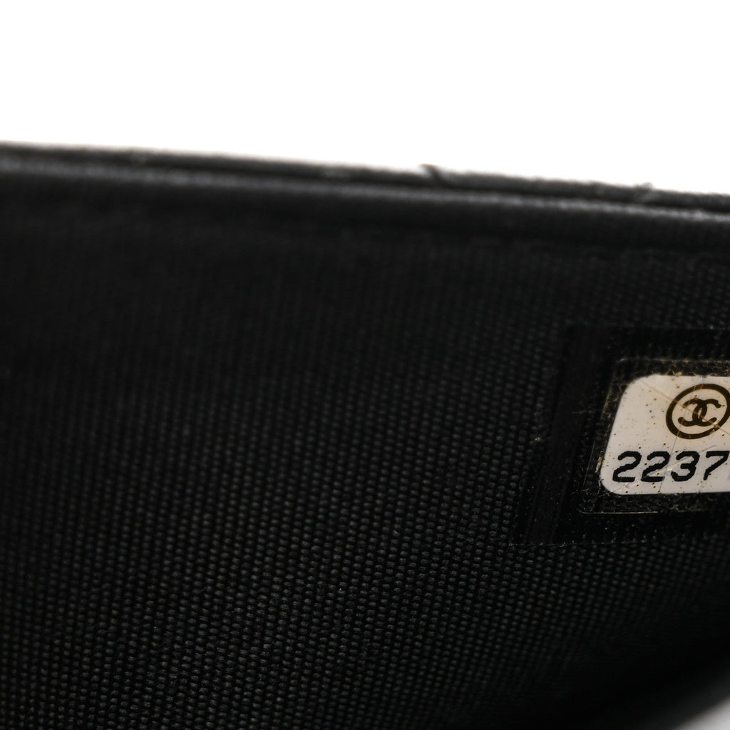 Lambskin Quilted Boy Wallet On Chain WOC Black