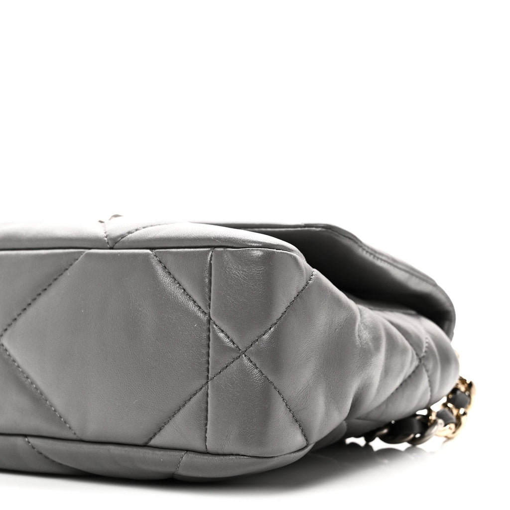 Lambskin Quilted Medium Chanel 19 Flap Grey