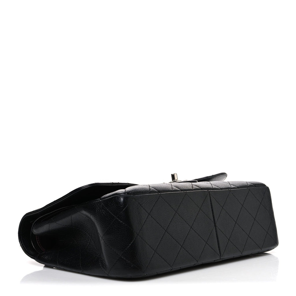 Caviar Quilted Jumbo Double Flap Black