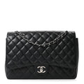 Caviar Quilted Maxi Double Flap Black
