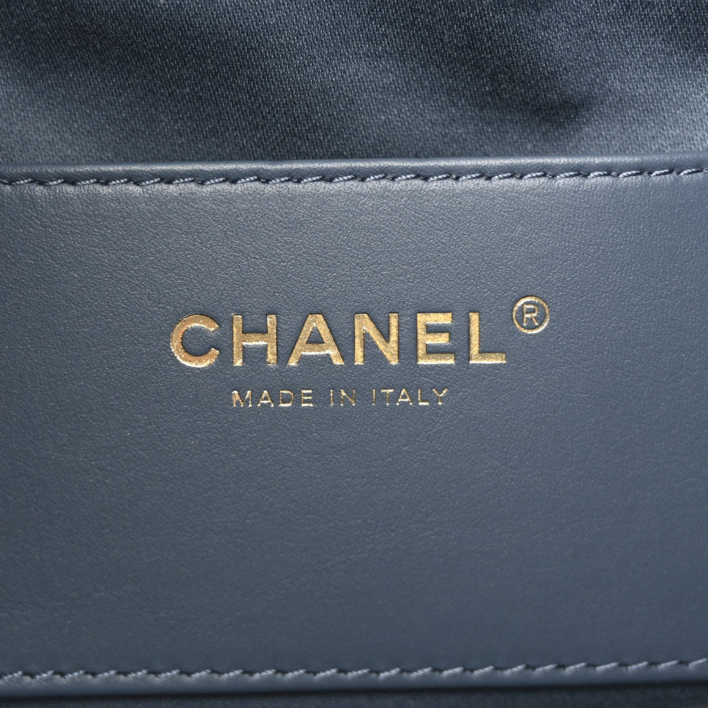 Suede Quilted Small Chanel 25 Handbag Blue
