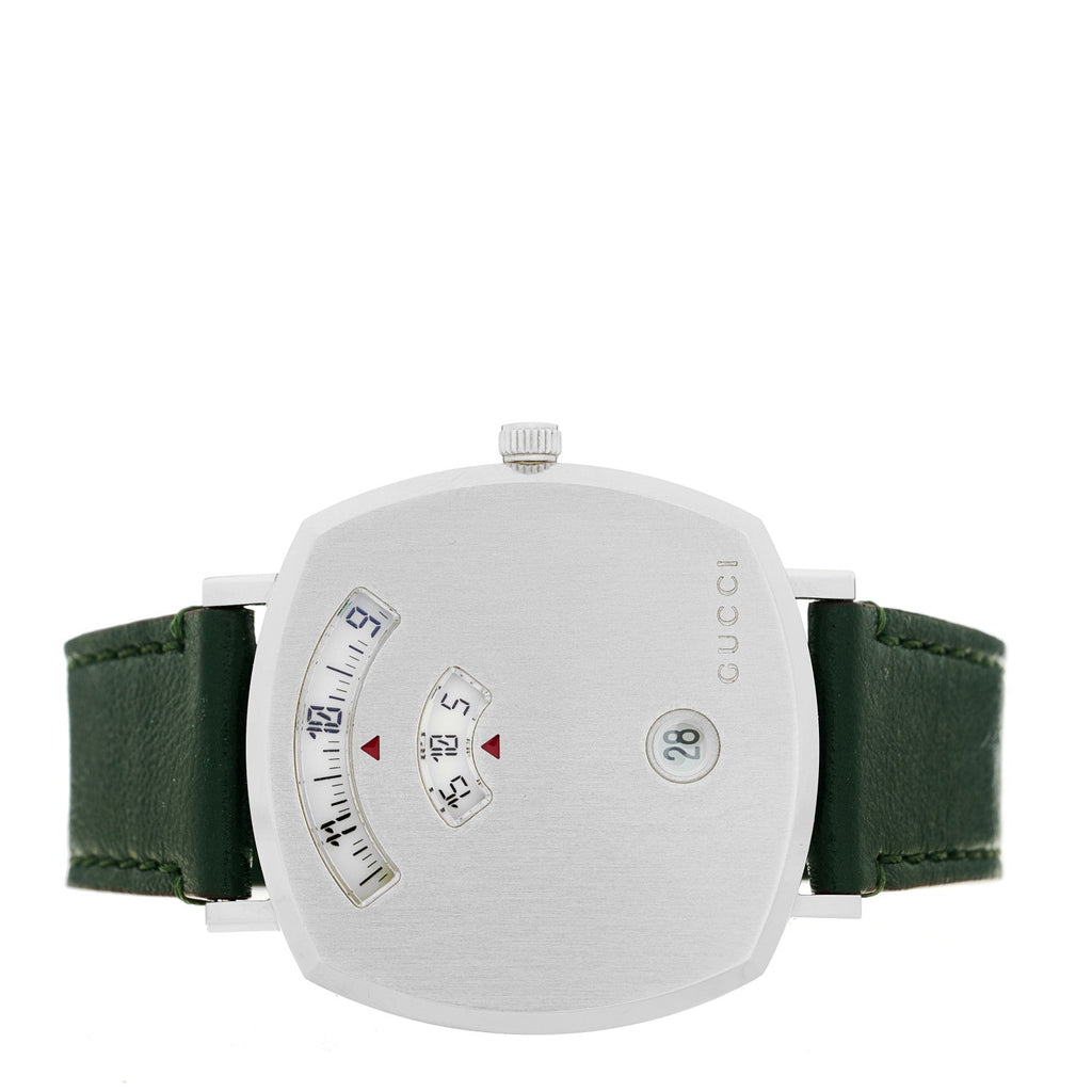 Stainless Steel Calfskin 35mm Grip Quartz Watch Green