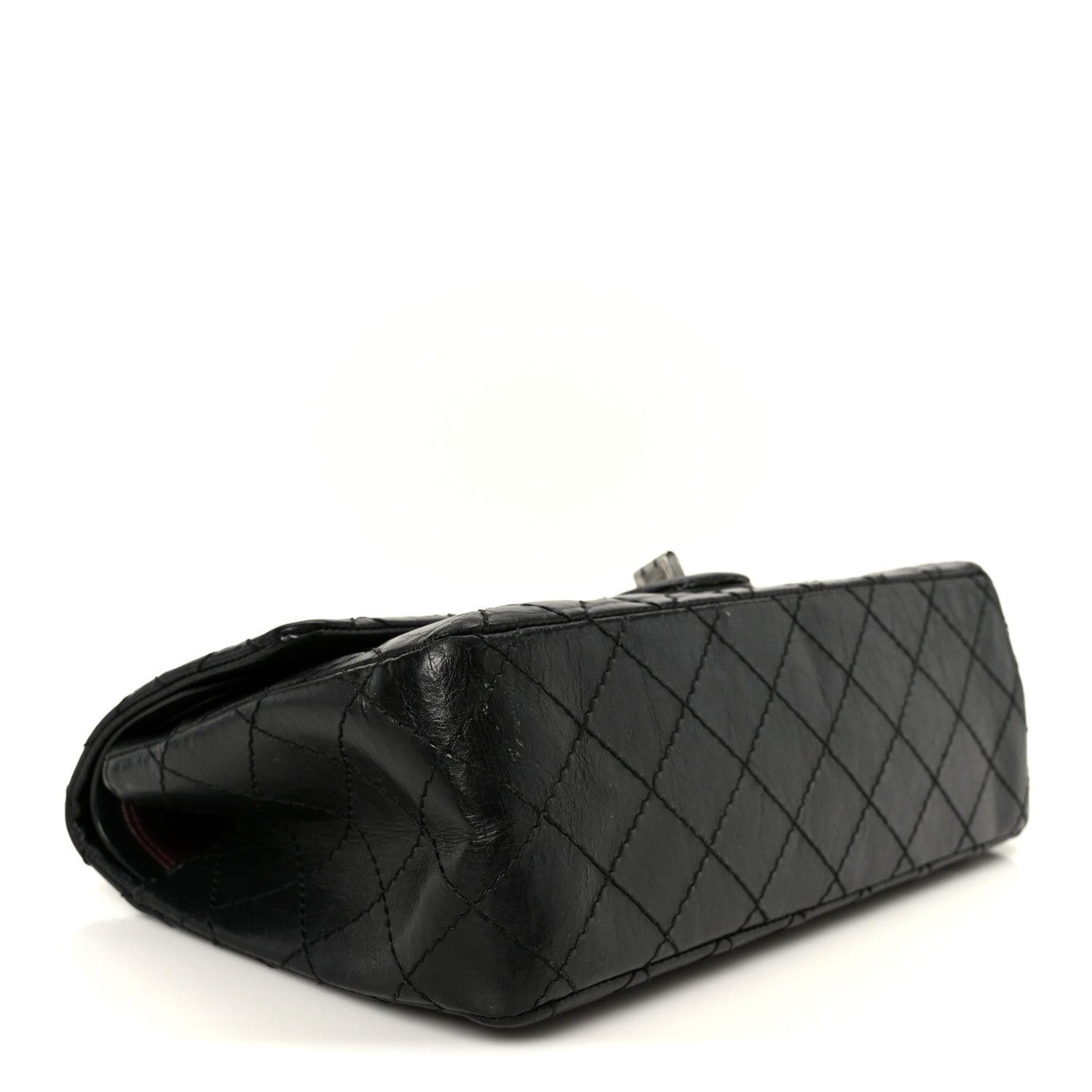 Aged Calfskin Quilted 2.55 Reissue 225 Flap Black