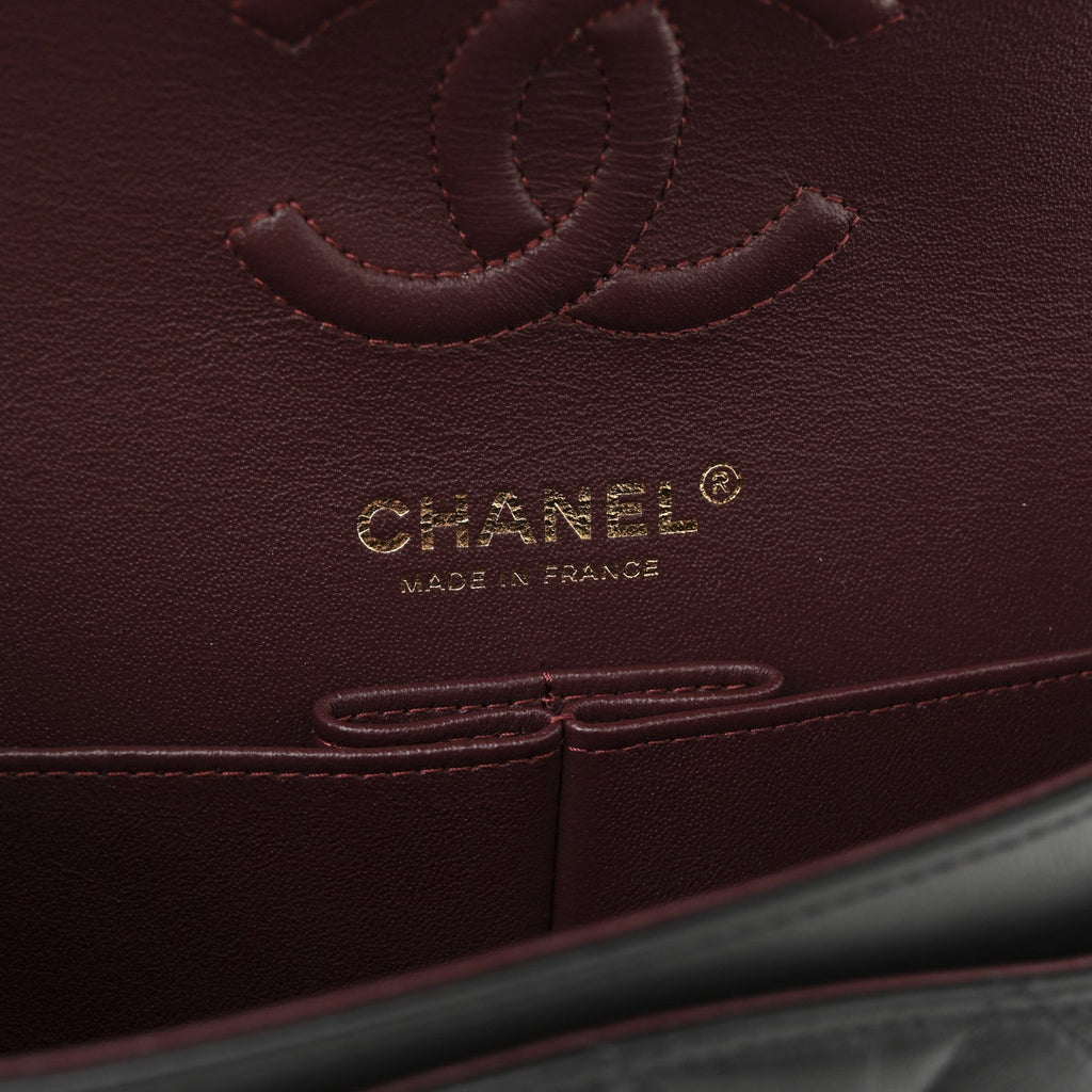 Lambskin Quilted Small Double Flap Black