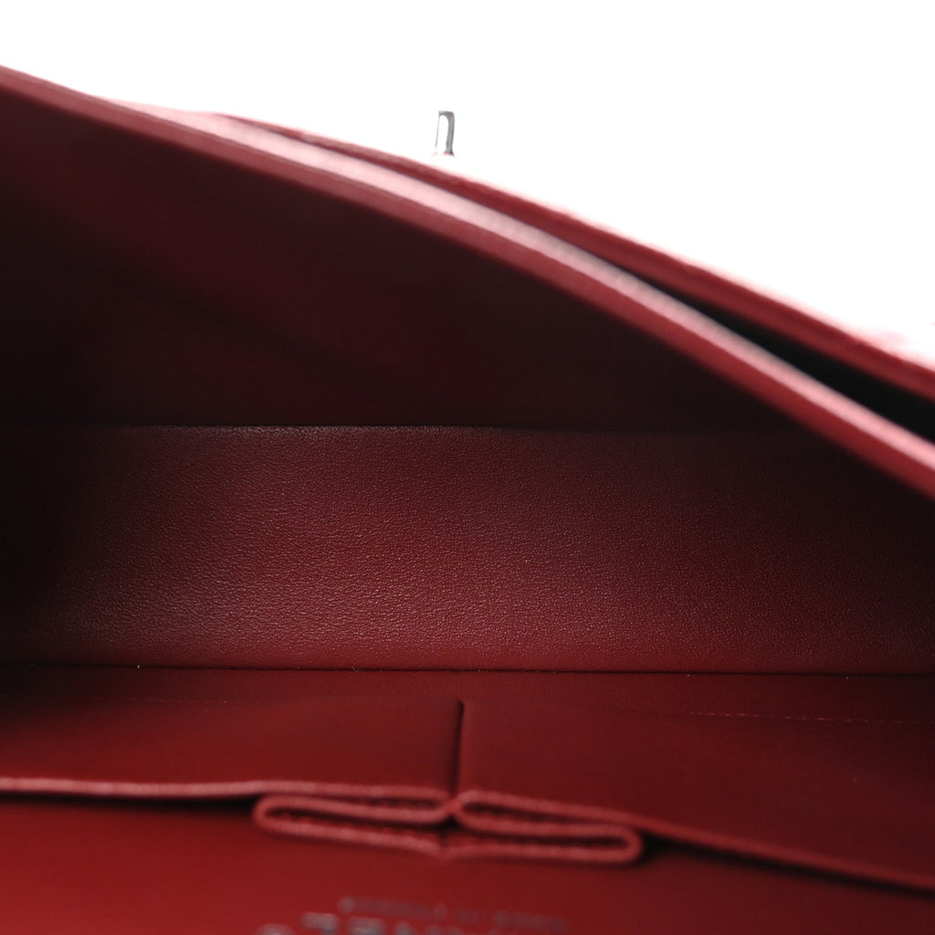 Caviar Quilted Medium Double Flap Burgundy