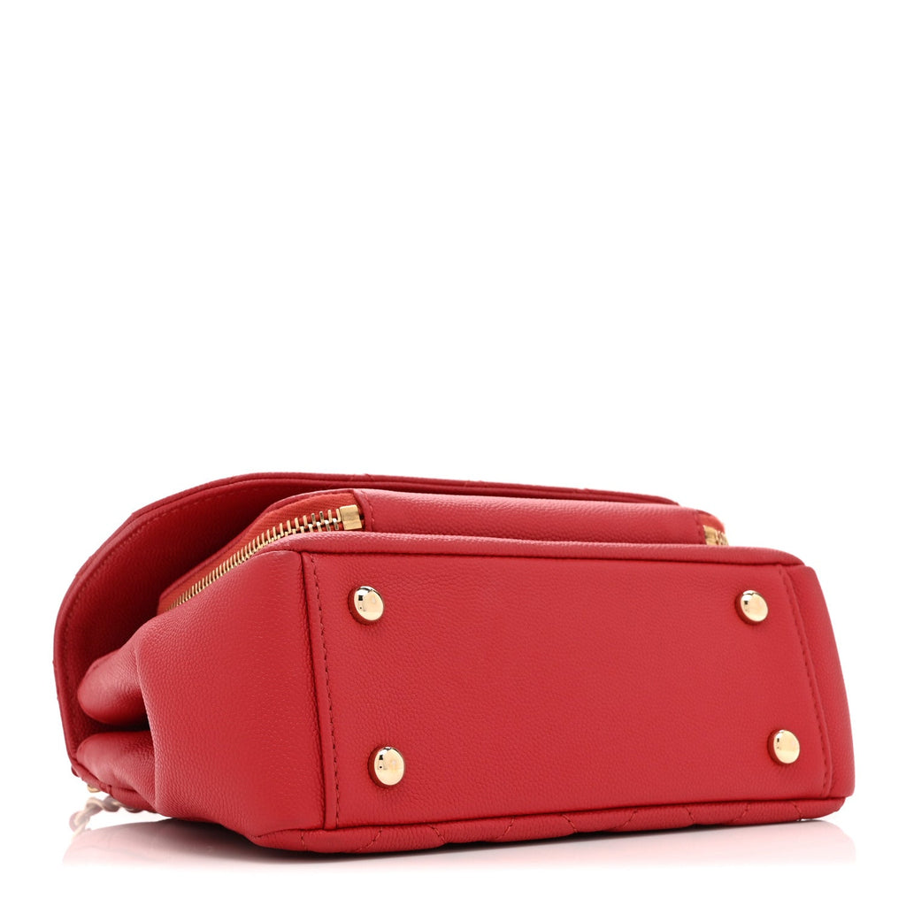 Caviar Quilted Small Business Affinity Flap Red
